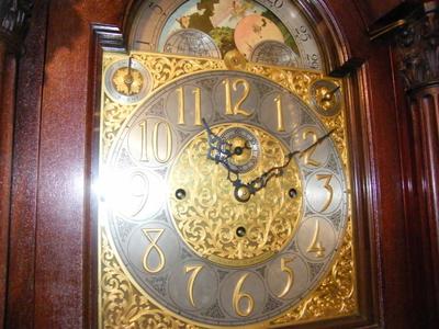 Turn of the Century Tall Case Colonial Mfg. Clock face